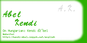 abel kendi business card